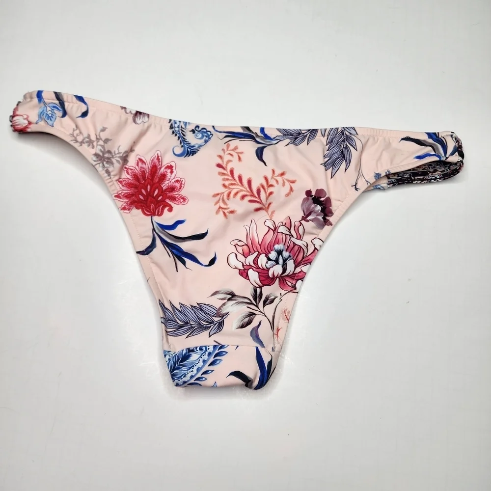 Seafolly Water Garden Pink String Side Bikini Bottom Size 12 Womens